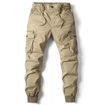 Męskie joggery cargo z tactical designem i elastycznym pasem - regulowany sznurek