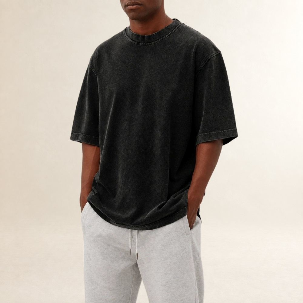 T-shirt męski relaxed fit z krótkim rękawem i okrągłym dekoltem