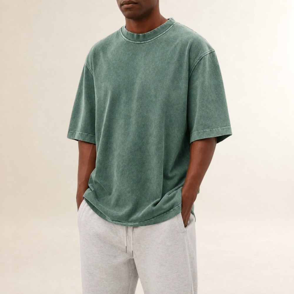 T-shirt męski relaxed fit z krótkim rękawem i okrągłym dekoltem