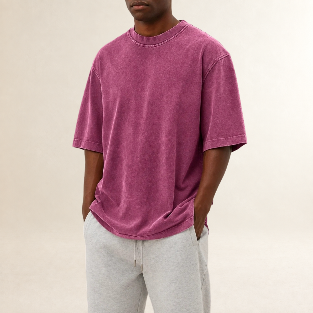 T-shirt męski relaxed fit z krótkim rękawem i okrągłym dekoltem