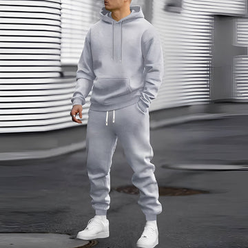 Zestaw dresowy męski bluza z kapturem i spodnie joggery z kieszeniami - luźny krój