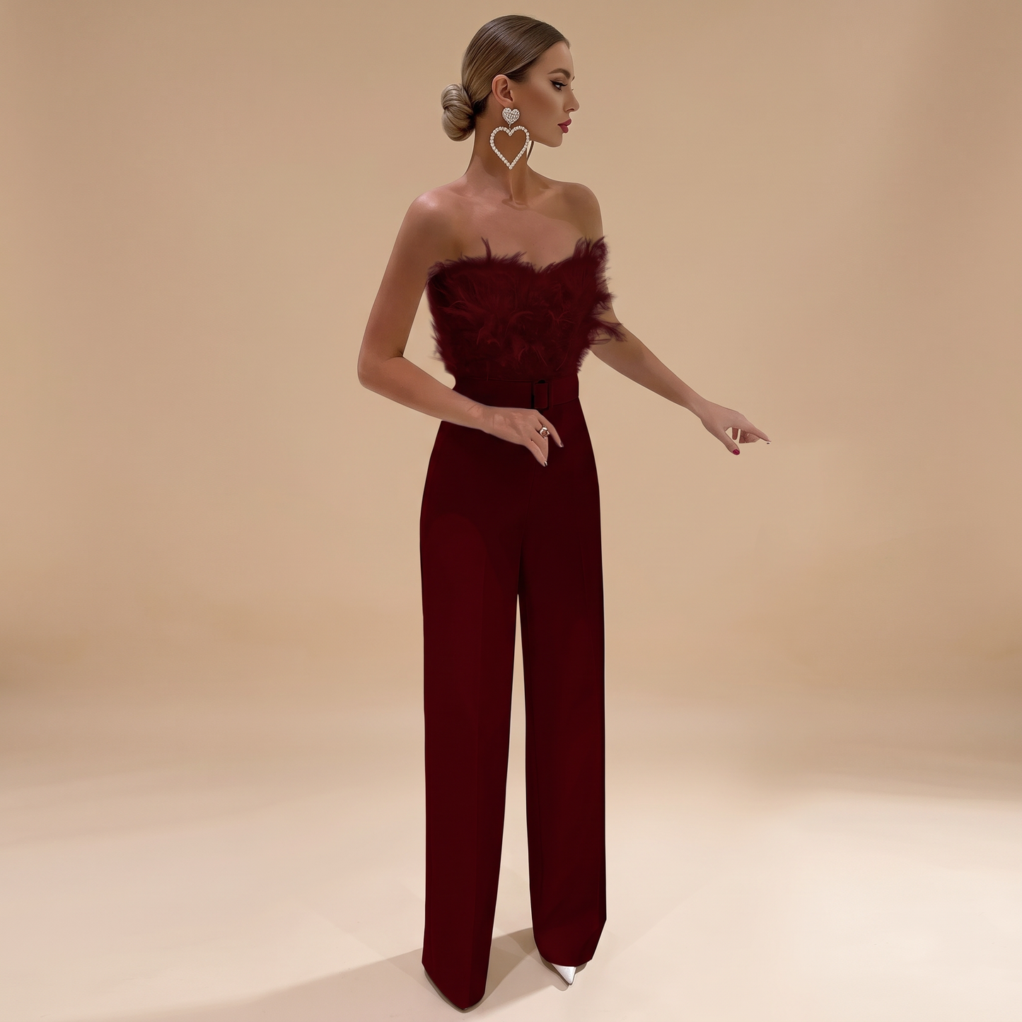 Frola - Elegancki Kombinezon Bez Rękawów