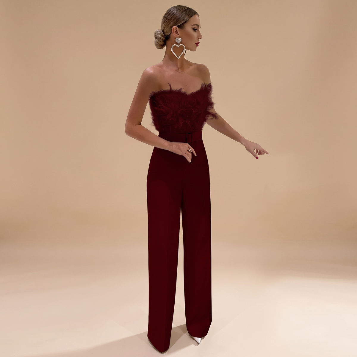 Frola - Elegancki Kombinezon Bez Rękawów