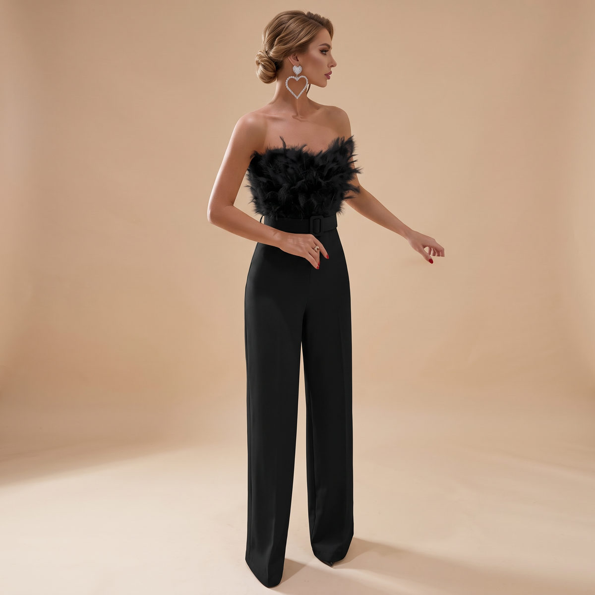 Frola - Elegancki Kombinezon Bez Rękawów