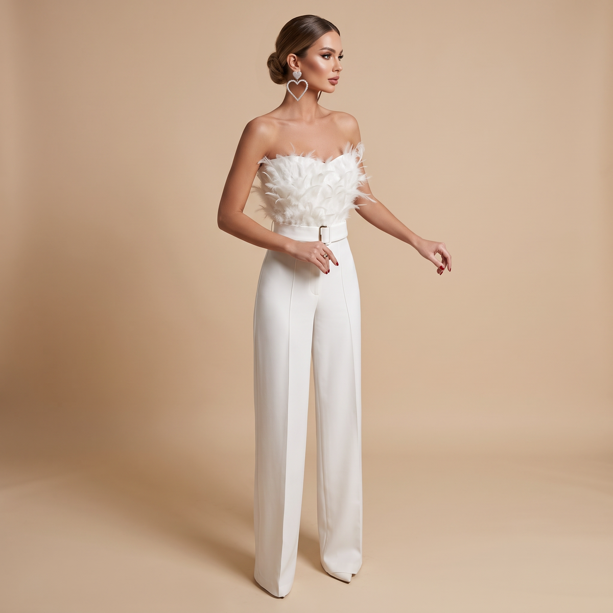 Frola - Elegancki Kombinezon Bez Rękawów