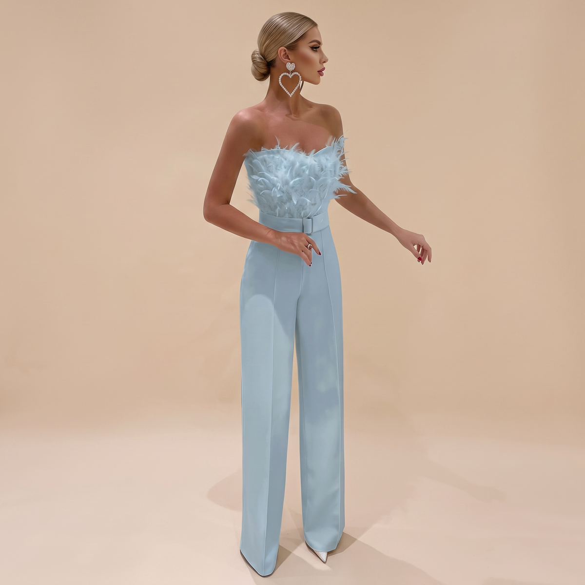 Frola - Elegancki Kombinezon Bez Rękawów