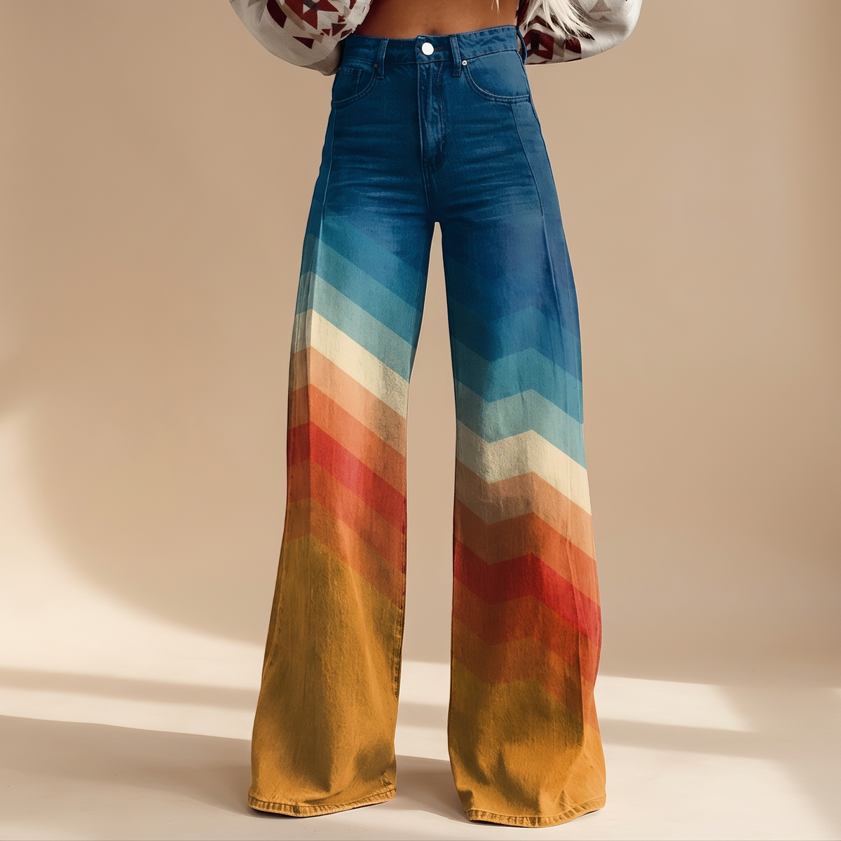 Hannah - Stylowe Jeansy z Szerokimi Nogawkami