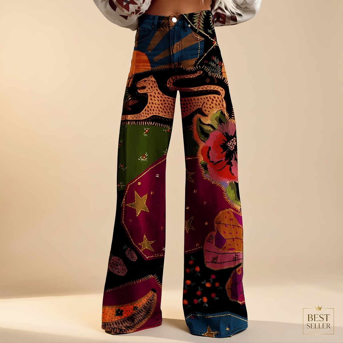 Hannah - Stylowe Jeansy z Szerokimi Nogawkami