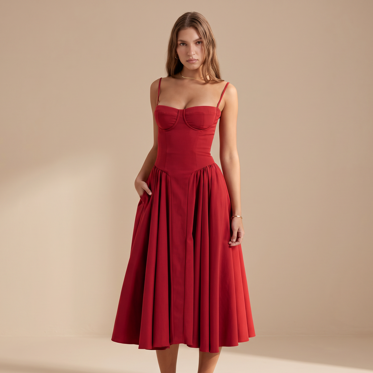 Jutte - Elegancka Sukienka Midi