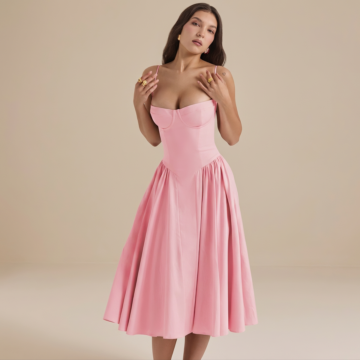 Jutte - Elegancka Sukienka Midi