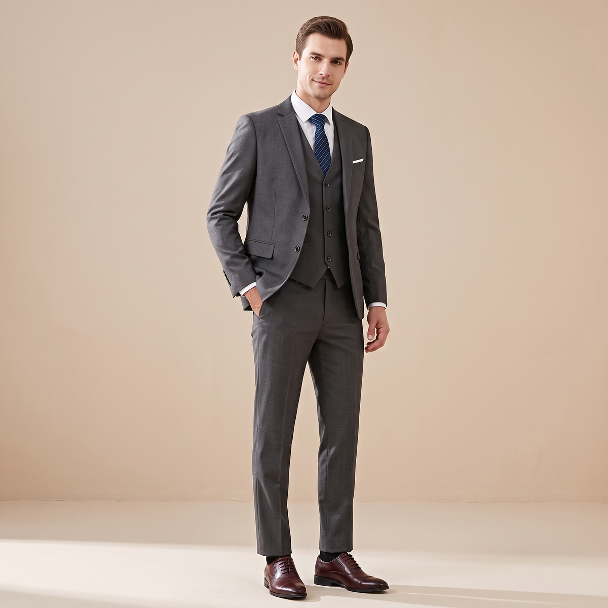 Norman - Elegancki Formalny Garnitur 3-częściowy