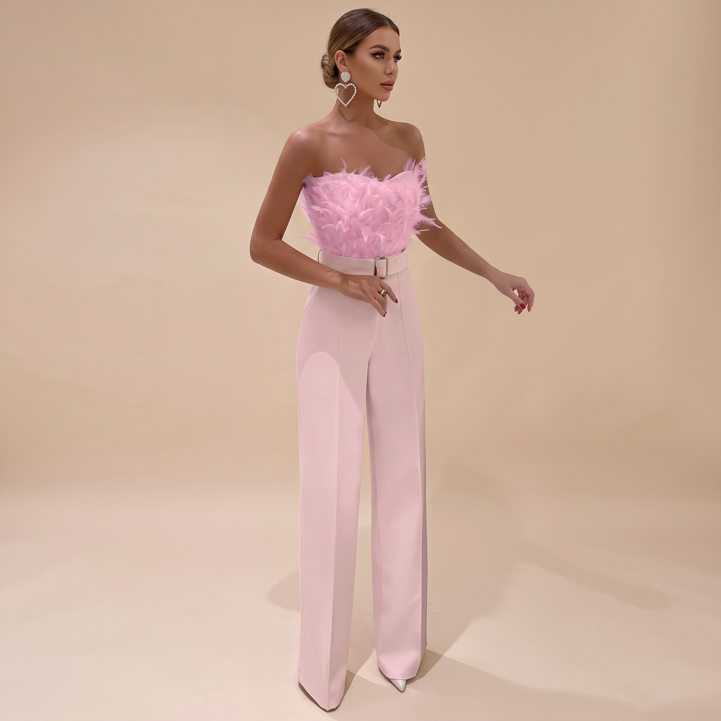 Frola - Elegancki Kombinezon Bez Rękawów