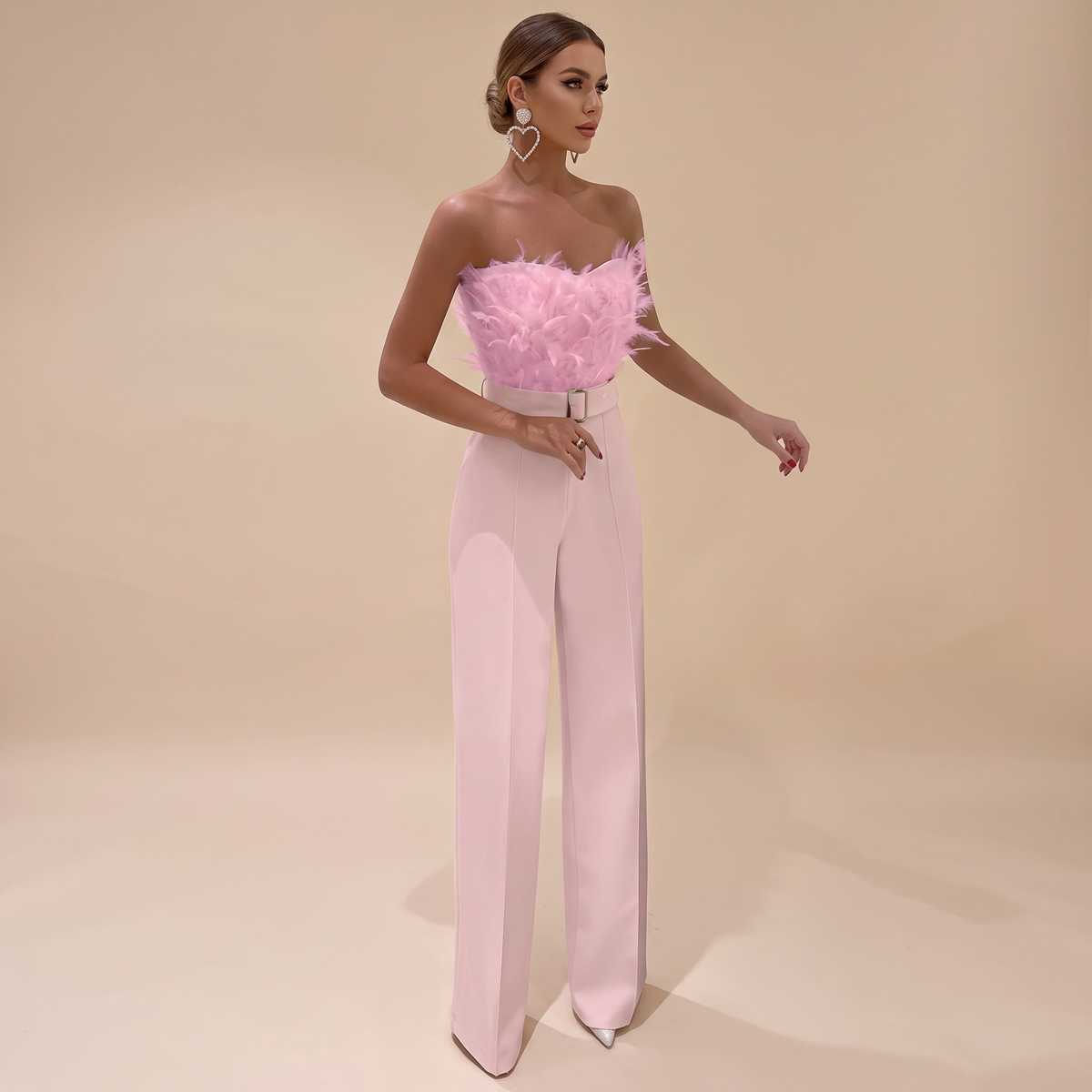 Frola - Elegancki Kombinezon Bez Rękawów