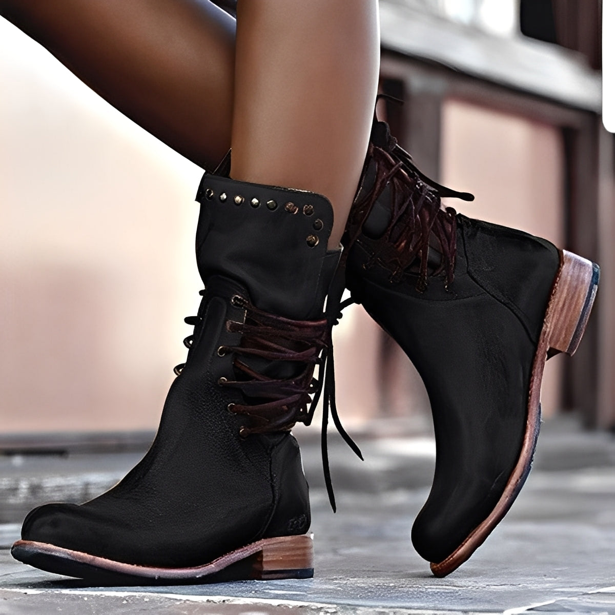 Lenora - Damskie Buty w Stylu Retro na Niskim Obcasie