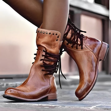 Lenora - Damskie Buty w Stylu Retro na Niskim Obcasie