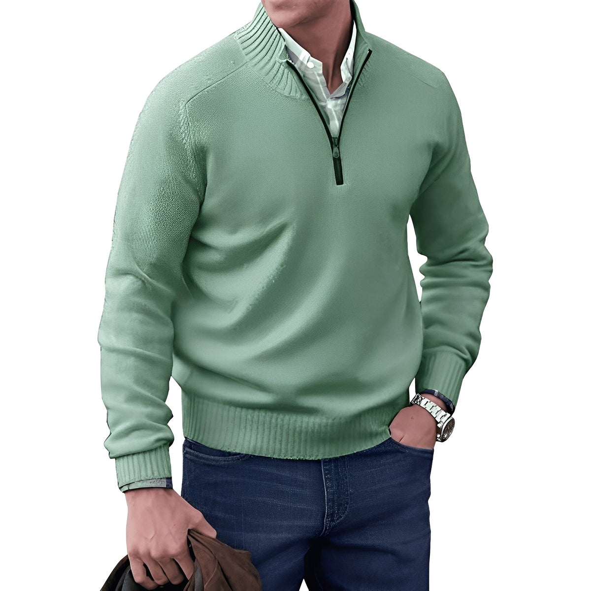 Kian - Modny męski sweter z praktycznym zamkiem