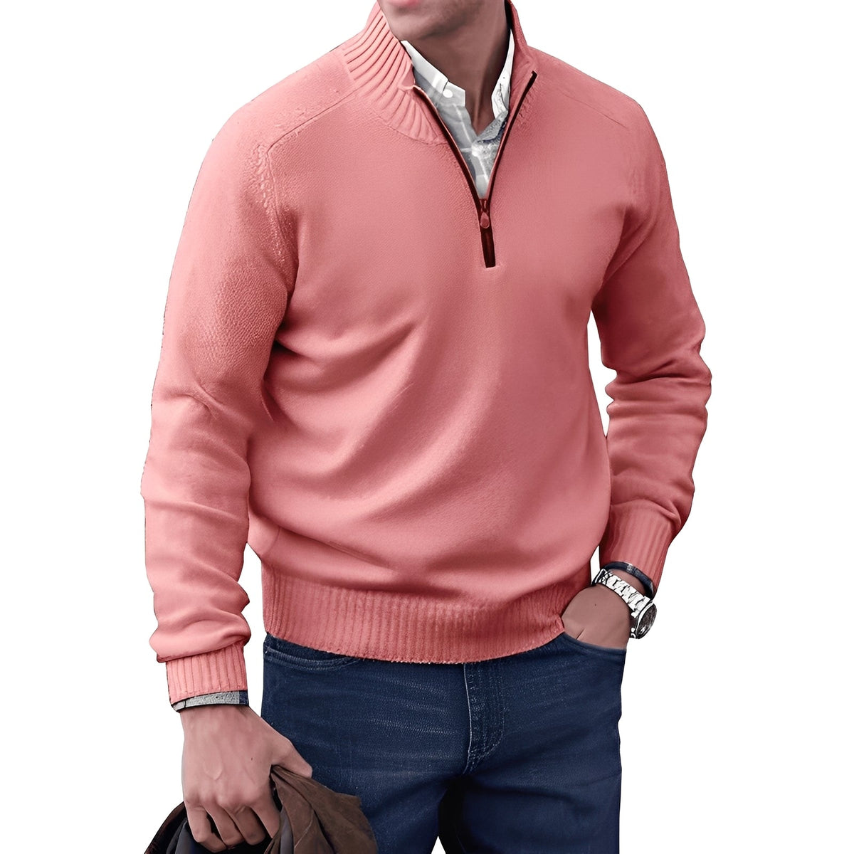 Kian - Modny męski sweter z praktycznym zamkiem