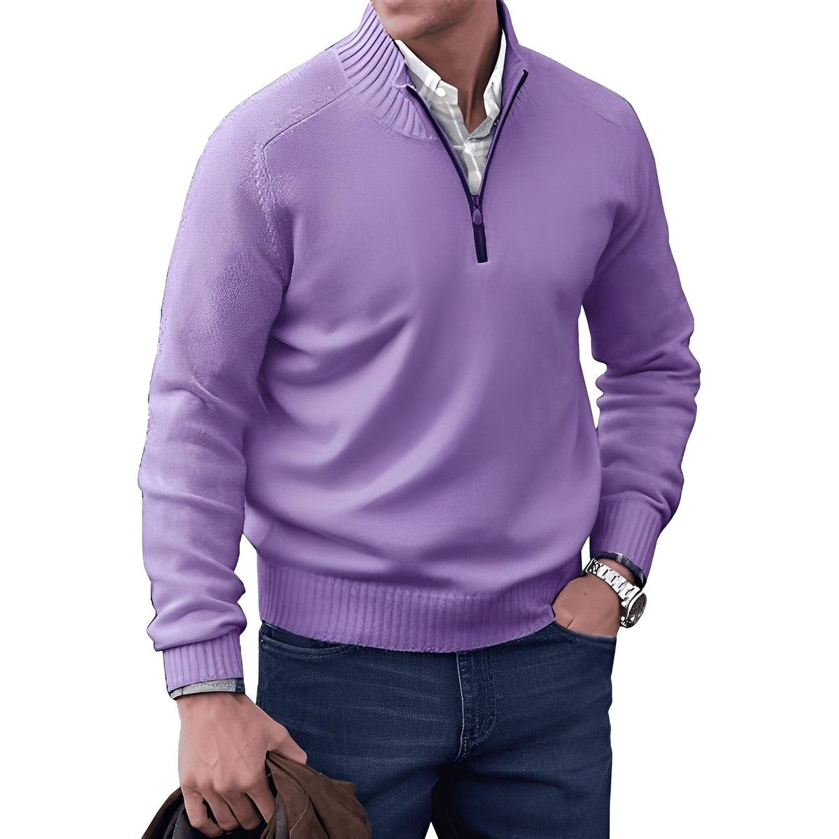 Kian - Modny męski sweter z praktycznym zamkiem