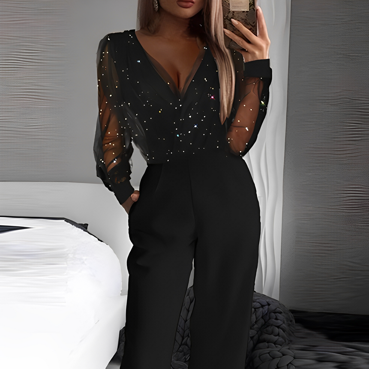 Alissa - Stylowy Jumpsuit z V-dekoltem dla kobiet