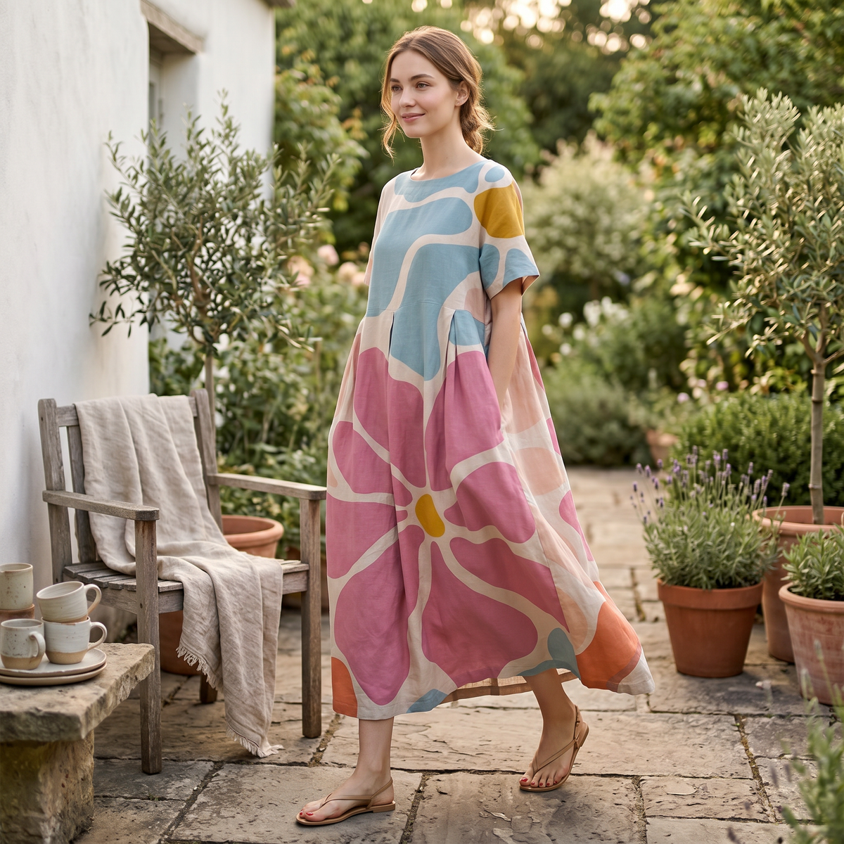 Naomi - Luźna Boho Maxi Sukienka