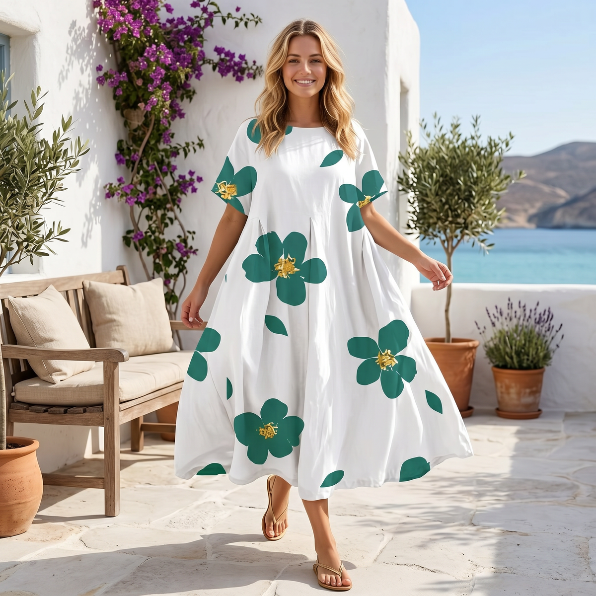 Naomi - Luźna Boho Maxi Sukienka