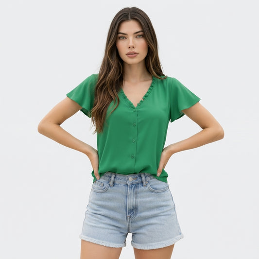 Zielona bluzka poliestrowa